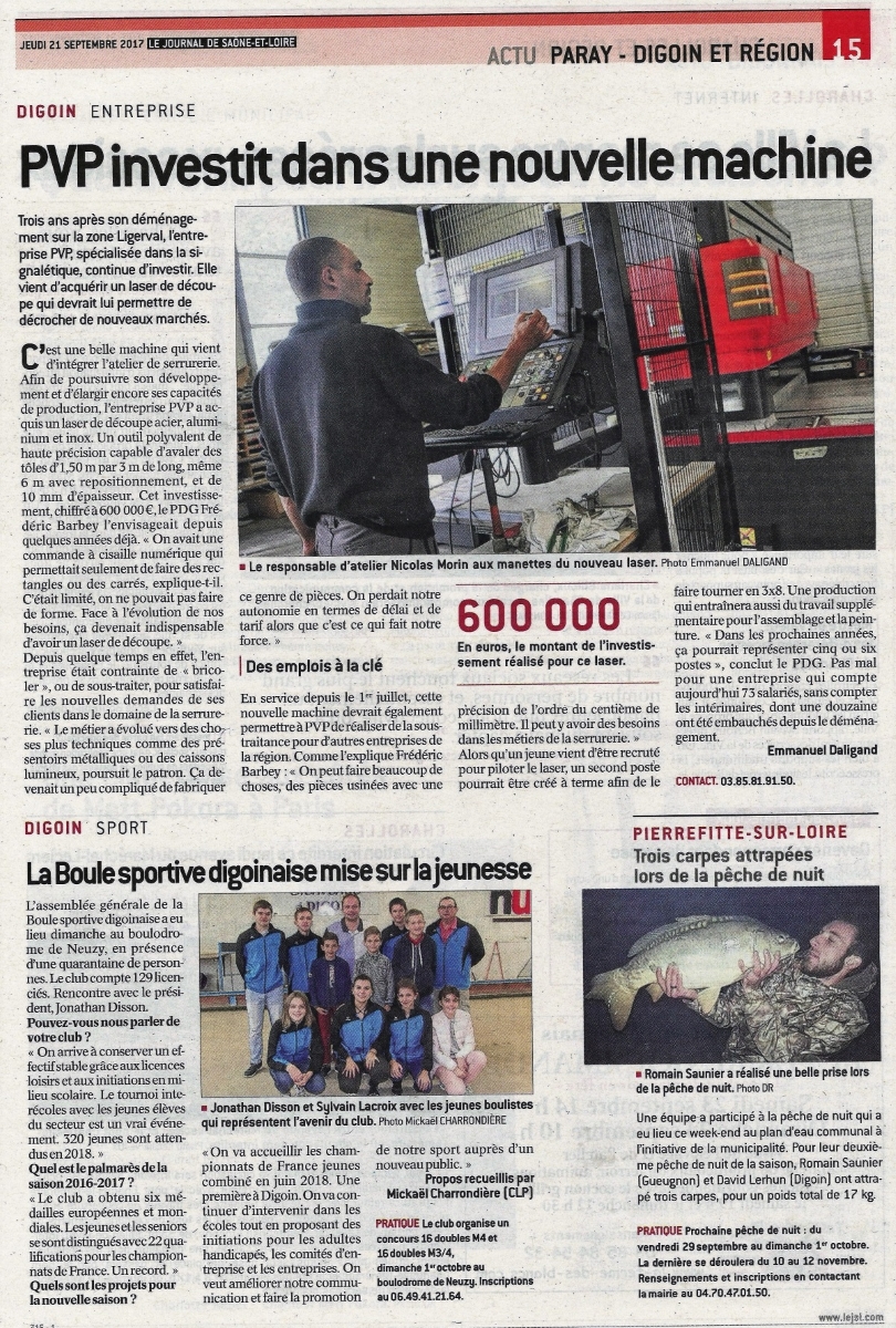 Journal de Saône & Loire du 29 octobre 2015